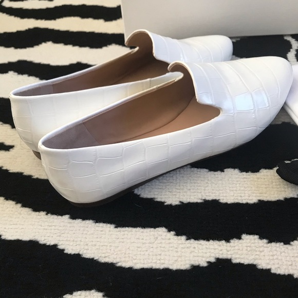 NWT Veronica Beard Griffin White Croc Embossed Slip On Loafer Size 7.5 - Picture 6 of 11